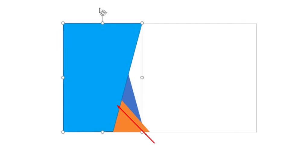 Kéo hình tam giác như cho vừa hình và đổ màu để tránh bị nhầm lẫn.