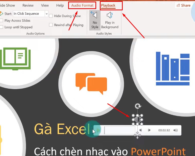 Các bạn tích vào biểu tượng Audio và nó sẽ xuất hiện 2 thẻ, 1 là Audio Format và Playback.