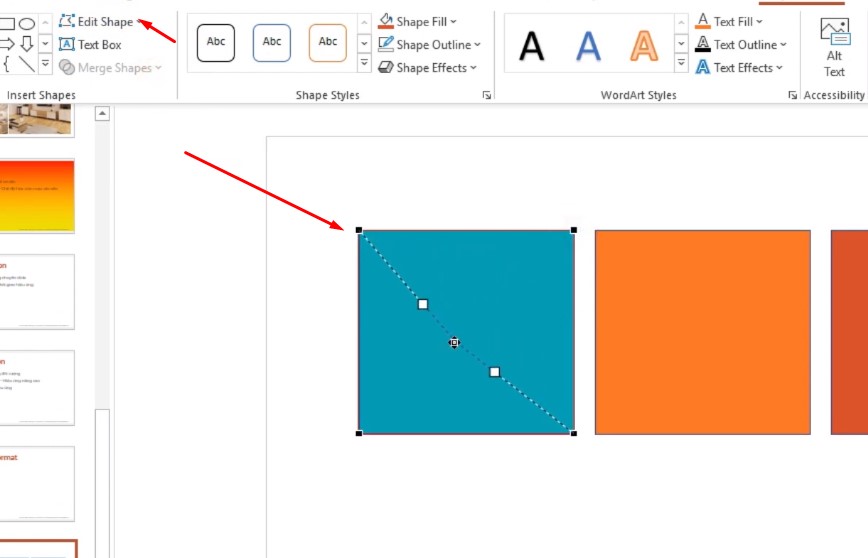 Chọn Edit points chọn vào hình và các dấu chấm bạn có thể thay đổi hình tùy ý được