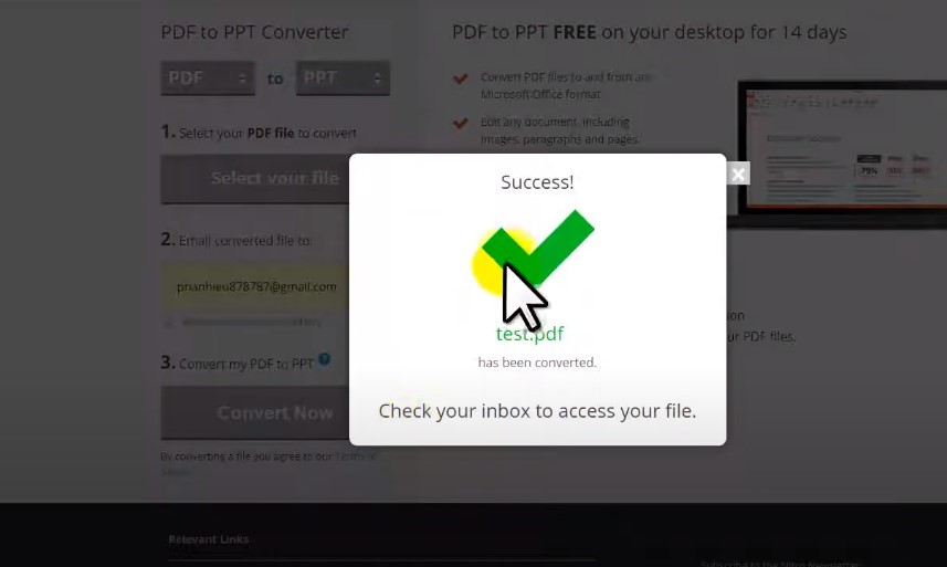 Hướng dẫn chuyển file PDF sang PowerPoint nhanh nhất 12 Khi chuyển xong hệ thống sẽ thông báo