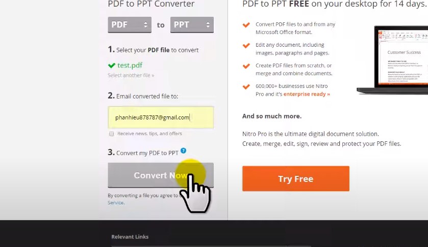 Hướng dẫn chuyển file PDF sang PowerPoint nhanh nhất 11 Bạn bấm vào Convert Now để chuyển đổi