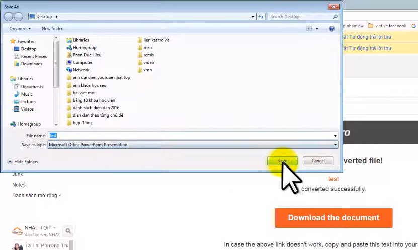 Hướng dẫn chuyển file PDF sang PowerPoint nhanh nhất 14 Chọn định dạng Powerpoint và bấm Save lại là xong.