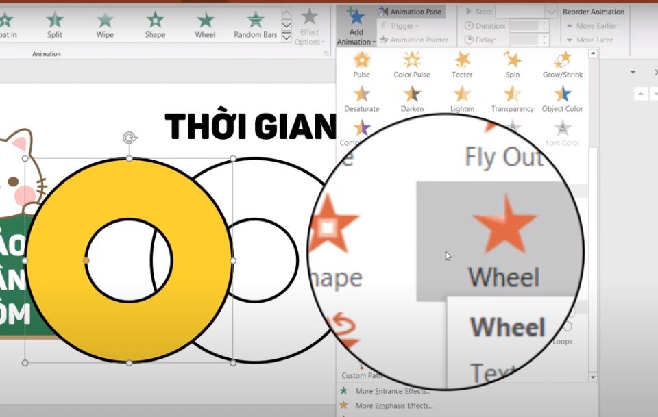 Bạn chọn hiệu ứng Wheel.