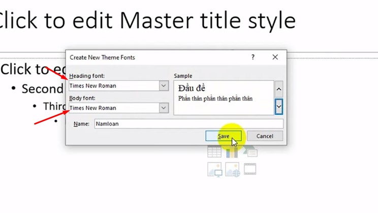 THAY ĐỔI MẶC ĐỊNH FONT CHỮ TRONG POWERPOINT 2021