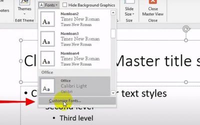 Cách thay đổi mặc định font chữ trong powerpoint