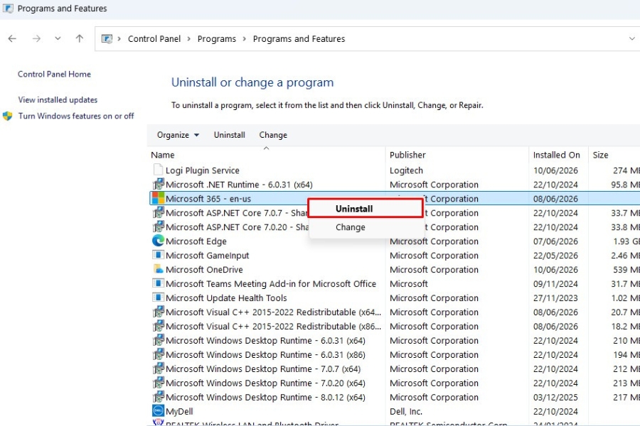 Cách xóa Office 365 và các ứng dụng khác 2