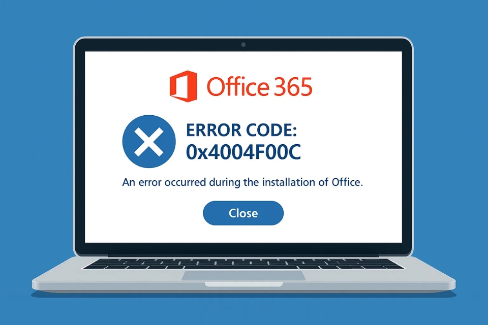 Lỗi cài đặt 0x4004F00C Office 365 6
