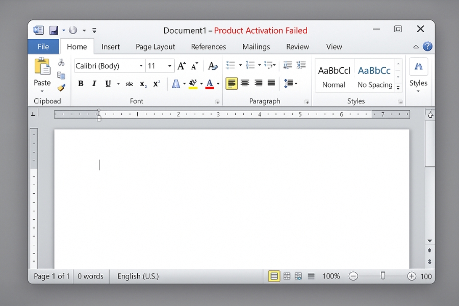 Sửa lỗi “Product Activation Failed” Office 2010