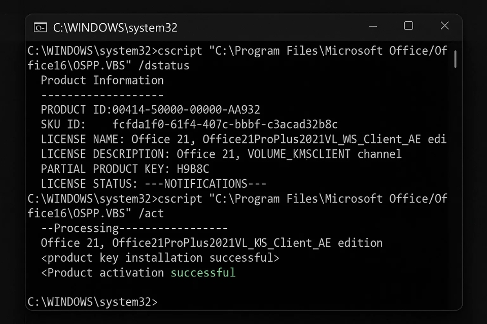 Sửa lỗi Product Activation Failed Office 2021 5