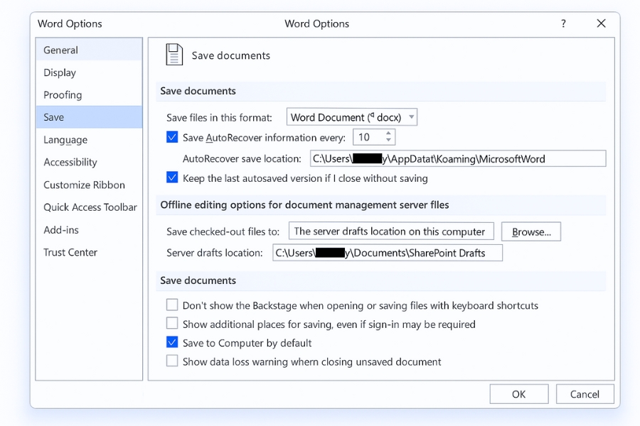 Cách Khắc Phục Lỗi Office Không Lưu Được File Trong Office 2019