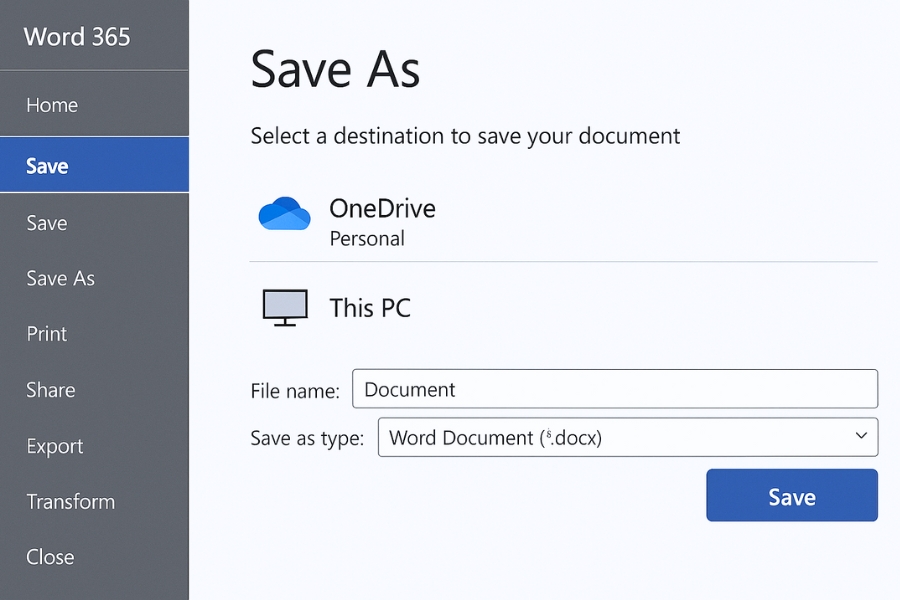 Cách Thực Hiện Khi Office 365 Không Lưu Được File