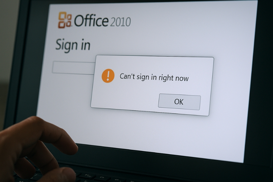 Cách thực hiện khi không đăng nhập được tài khoản Microsoft Office 2010