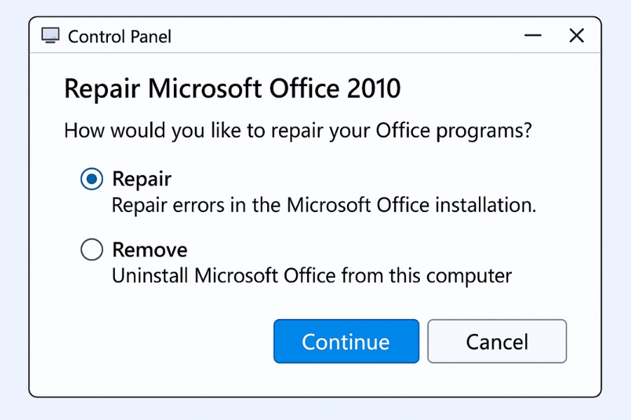Hướng Dẫn Sửa Lỗi Office Không Lưu Được File – Office 2010 9 Hướng Dẫn Sửa Lỗi Office Không Lưu Được File Office 2010