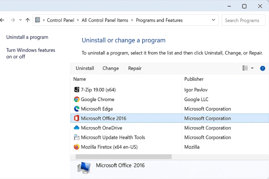 Hướng Dẫn Sửa Office Bằng Control Panel Office 2016 – Cực Dễ, Ai Cũng Làm Được! 6