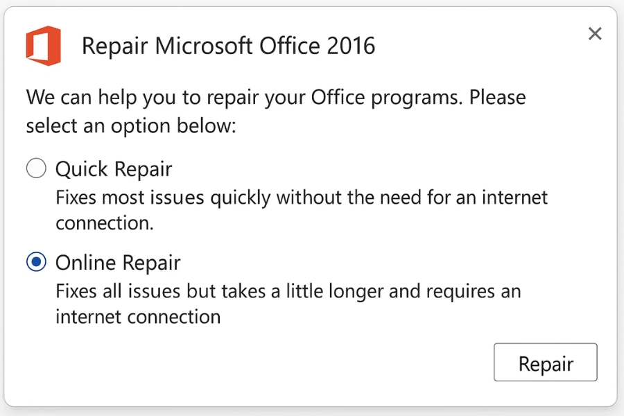Hướng Dẫn Sửa Office Bằng Control Panel Office 2016 – Cực Dễ, Ai Cũng Làm Được! 7