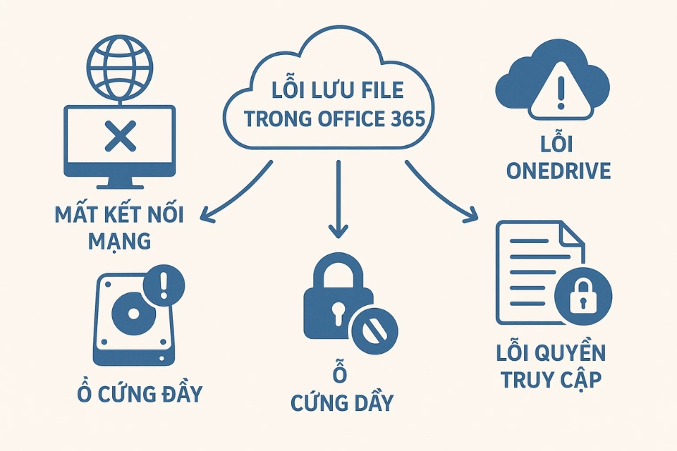 Lỗi không lưu được file Office 365 5