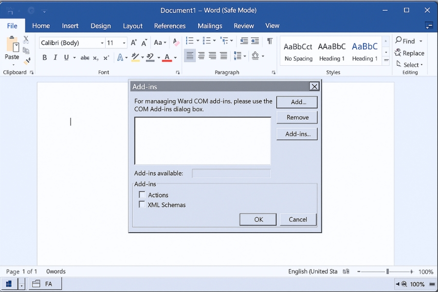 Sửa Lỗi Office Not Responding Trong Office 2016