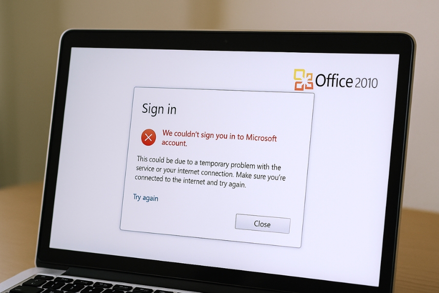 Sửa lỗi không đăng nhập được tài khoản Microsoft Office 2010