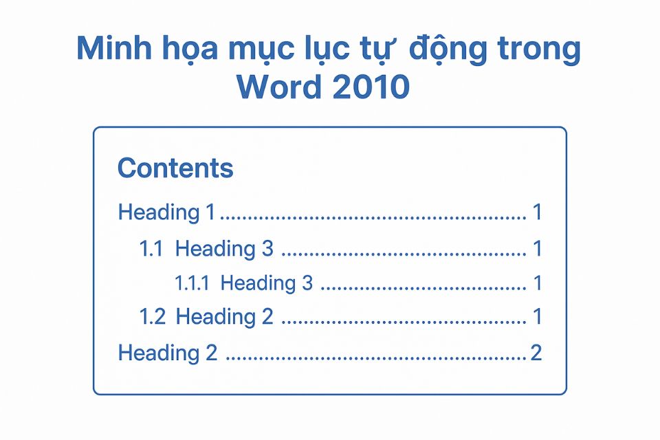 Cách sử dụng và tạo Mục lục tự động (TOC) trong Word 2010 33 Cách sử dụng và tạo Mục lục tự động (TOC) trong Word 2010 29