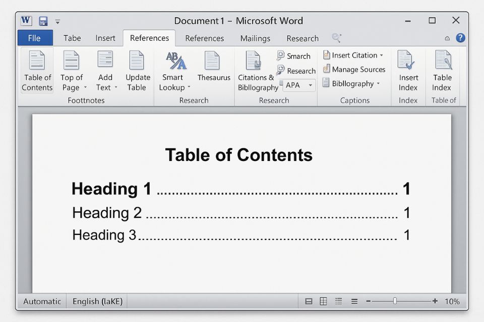 HƯỚNG DẪN SỬ DỤNG & TẠO MỤC LỤC TỰ ĐỘNG (TOC) TRONG WORD 2010 10