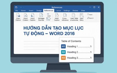 CÁCH TẠO MỤC LỤC TỰ ĐỘNG (TOC) TRONG WORD 2016