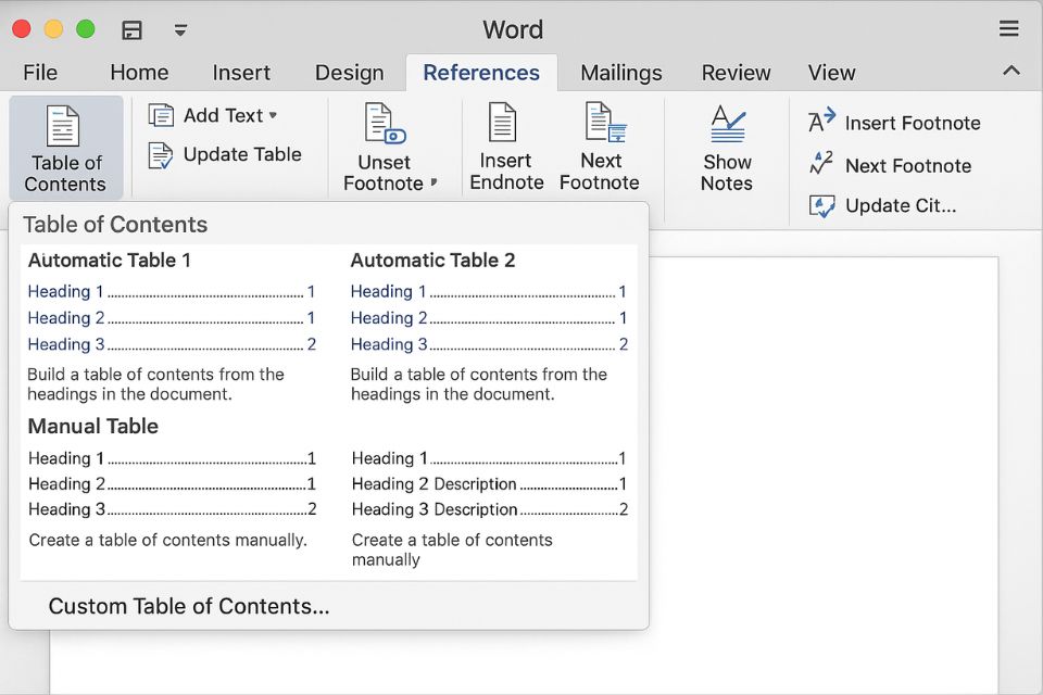 CÁCH TẠO MỤC LỤC TỰ ĐỘNG (TOC) TRONG WORD 2016 24