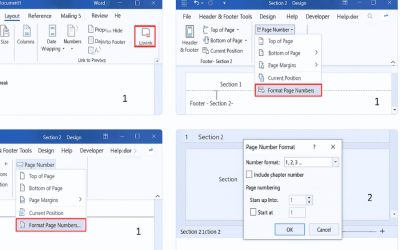 Cách Thực Hiện Đánh Số Trang Khác Nhau Cho Từng Section Trong Word 2019