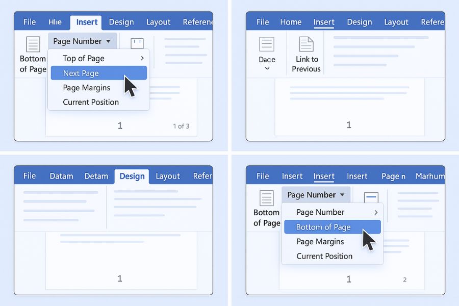 Cách Thực Hiện Đánh Số Trang Khác Nhau Cho Từng Section Trong Word 2021