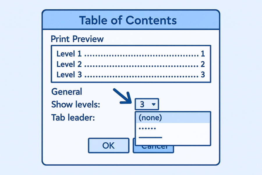 Cách sử dụng Mục lục tự động TOC trong Word 2019