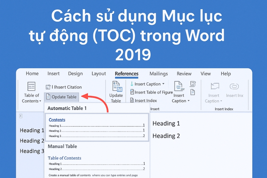 Cách sử dụng Mục lục tự động (TOC) trong Word 2019