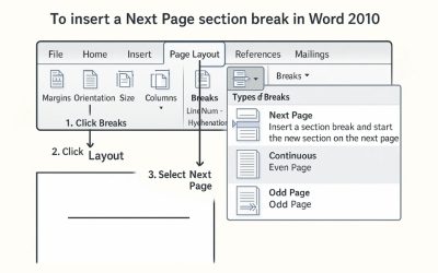 Cách thực hiện đánh số trang khác nhau cho từng section trong Word 2010