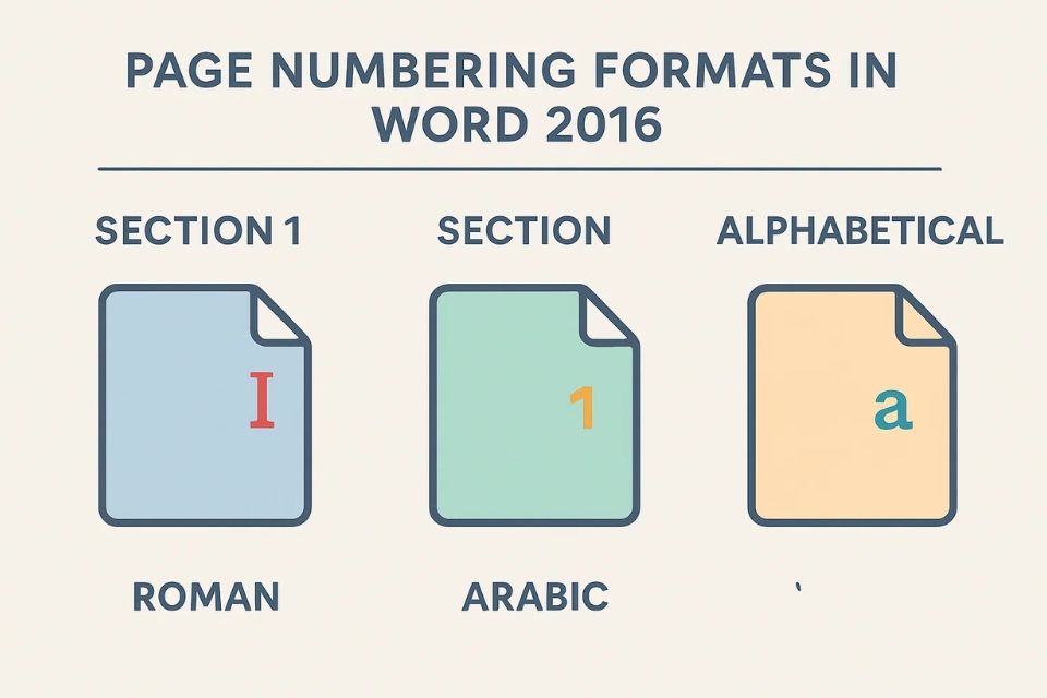 Hướng dẫn đánh số trang khác nhau cho từng section trong Word 2016 5
