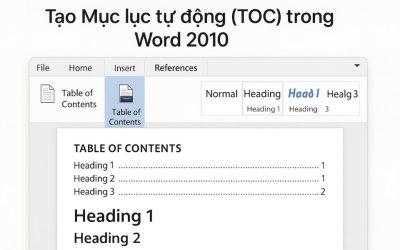 MẸO WORD TẠO MỤC LỤC TỰ ĐỘNG (TOC) TRONG WORD 2010