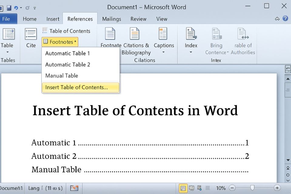 MẸO WORD TẠO MỤC LỤC TỰ ĐỘNG (TOC) TRONG WORD 2010 16