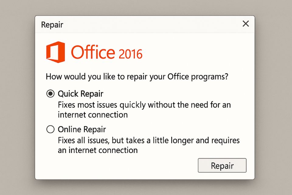 Cách sửa lỗi không cập nhật được Office 2016 4