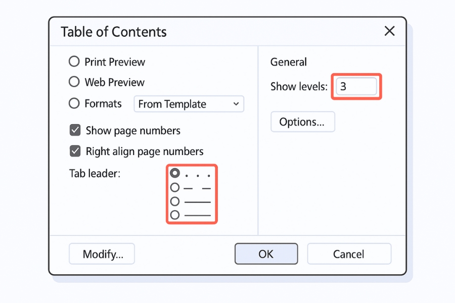 Tạo Mục lục tự động TOC trong Word 2016
