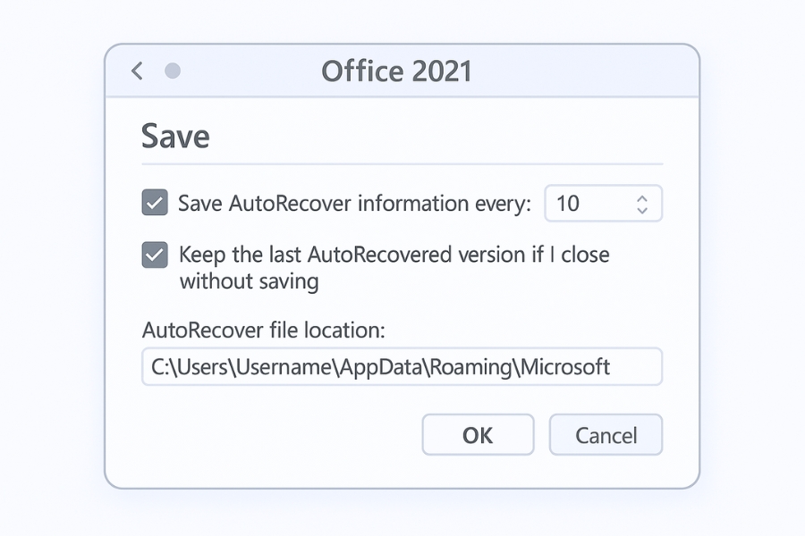Tối ưu AutoSave và Version History trong Office 2021 