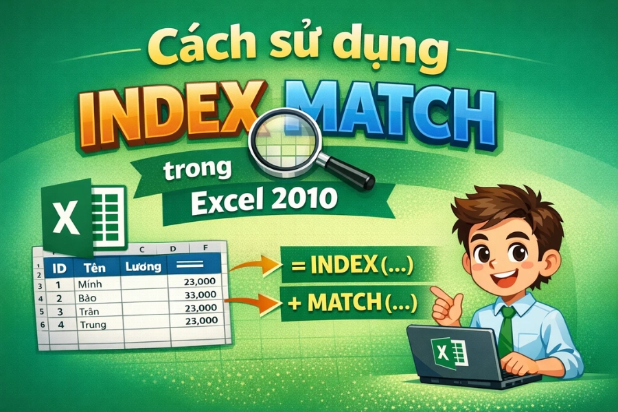Cách sử dụng INDEX MATCH trong Excel 2010 – hiểu rồi là thấy “đã” liền!