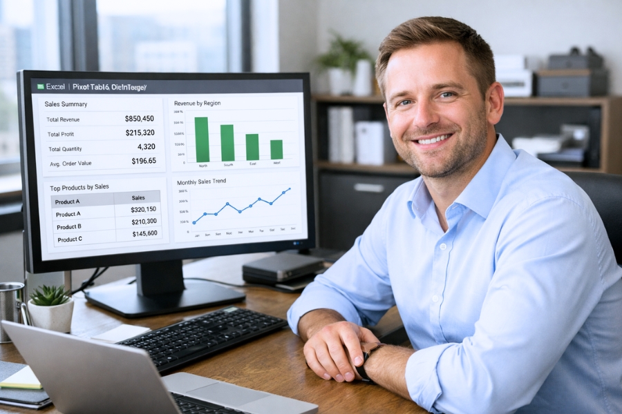 Cách sử dụng PivotTable để tổng hợp dữ liệu trong Excel 2016