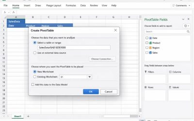 Cách sử dụng PivotTable để tổng hợp dữ liệu trong Excel 365