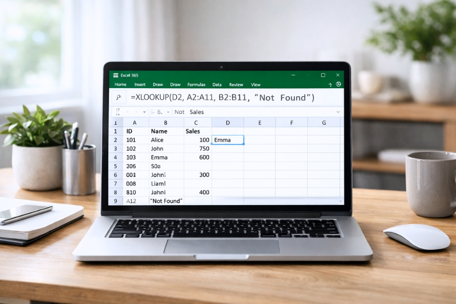 Cách sử dụng XLOOKUP trong Excel 365