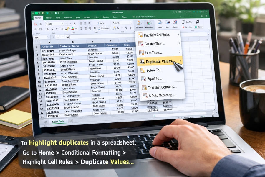 Cách thực hiện Conditional Formatting để tìm trùng lặp trong Excel 2016 – nhìn phát là thấy liền 5 Cách thực hiện Conditional Formatting để tìm trùng lặp trong Excel 2016