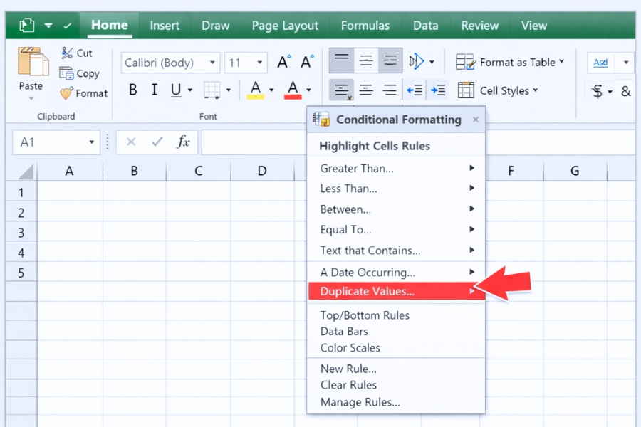 Cách thực hiện Conditional Formatting để tìm trùng lặp trong Excel 2016 – nhìn phát là thấy liền 6 Cách thực hiện Conditional Formatting để tìm trùng lặp trong Excel 2016