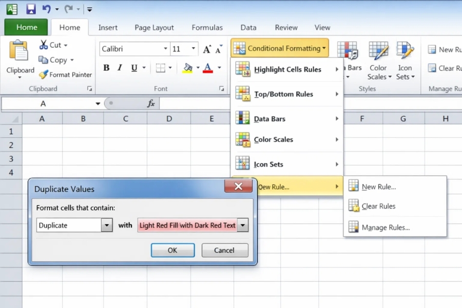 Cách thực hiện Conditional Formatting tìm trùng lặp trong Excel 2010 – Dễ hơn bạn nghĩ! 6