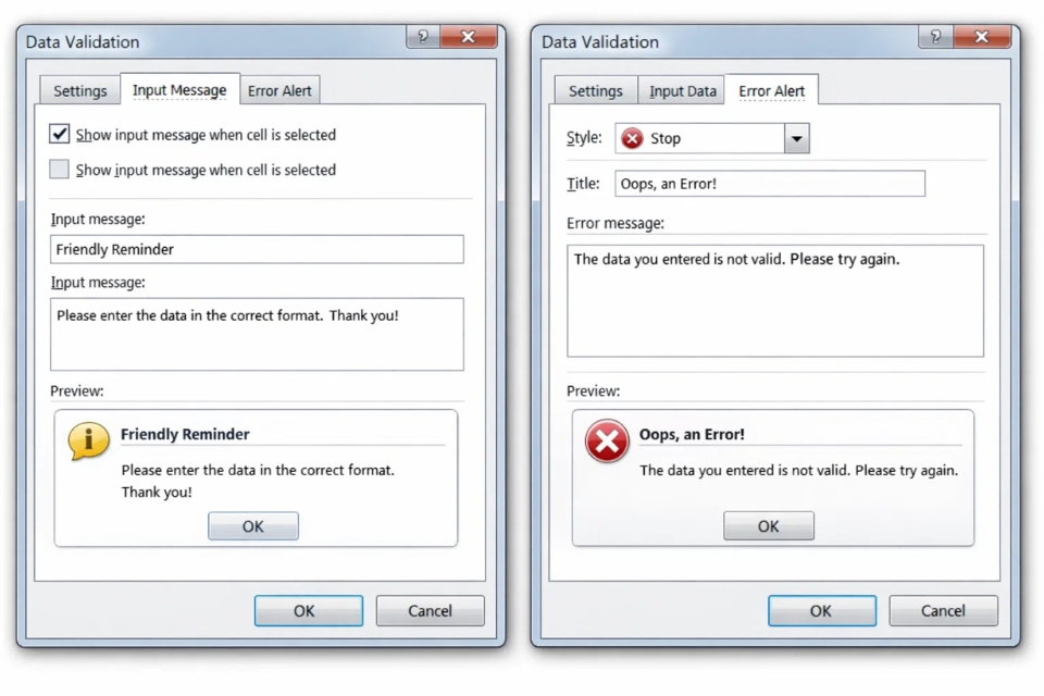 Cách thực hiện Data Validation tạo dropdown Excel 2010 11