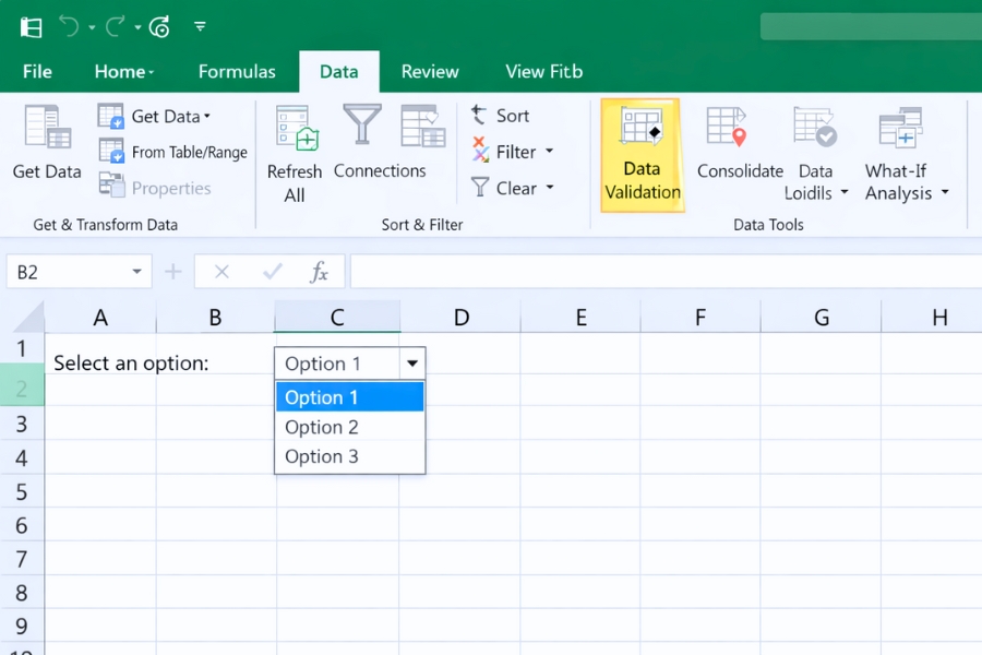 Cách thực hiện Data Validation tạo dropdown trong Excel 2016