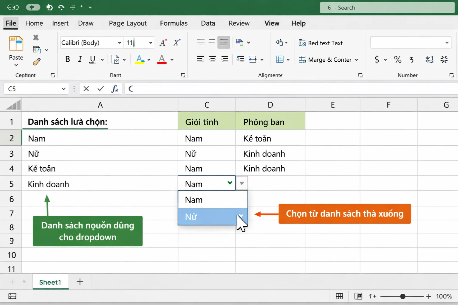 Cách thực hiện Data Validation tạo dropdown trong Excel 2021 9