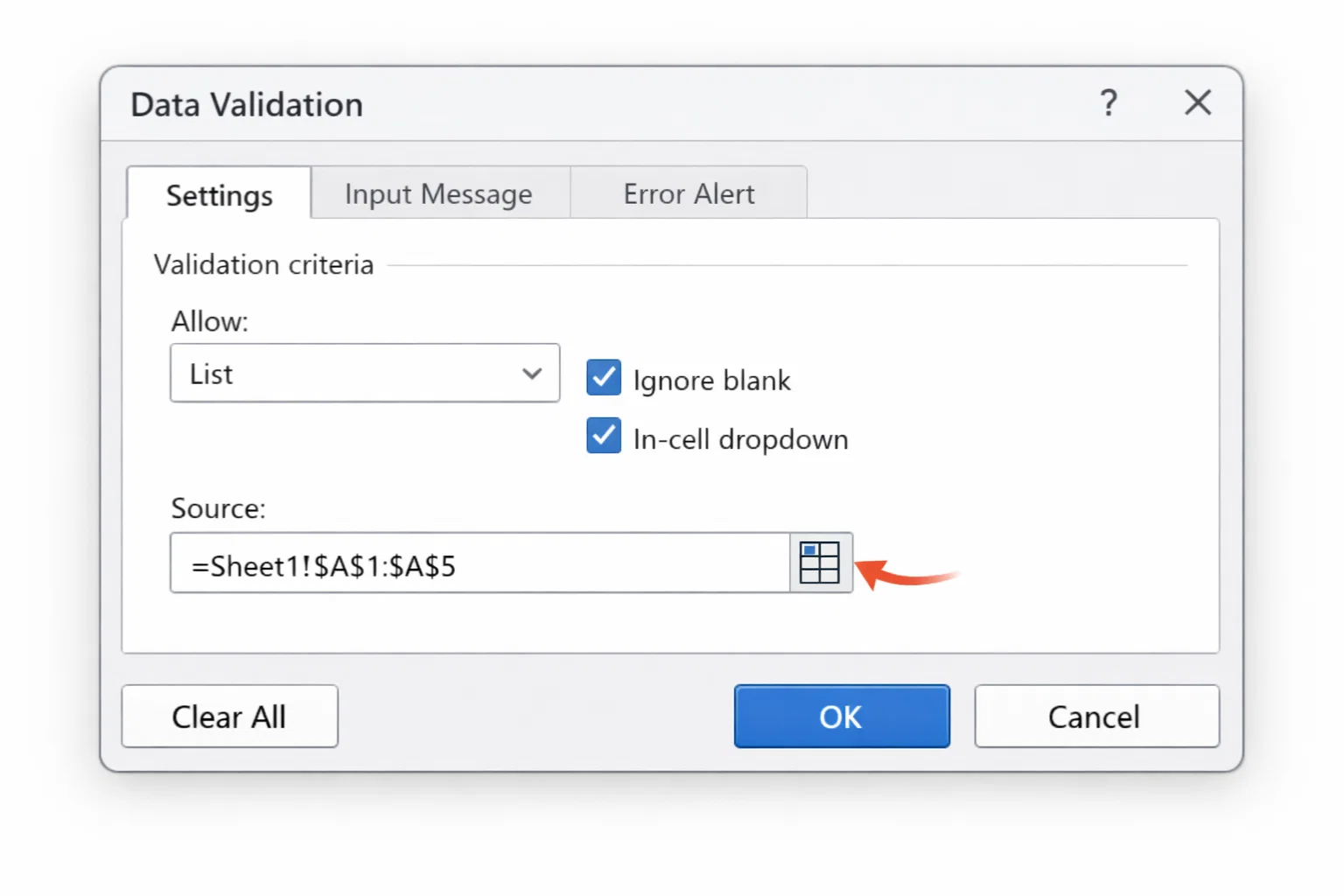 Cách thực hiện Data Validation tạo dropdown trong Excel 2021 10