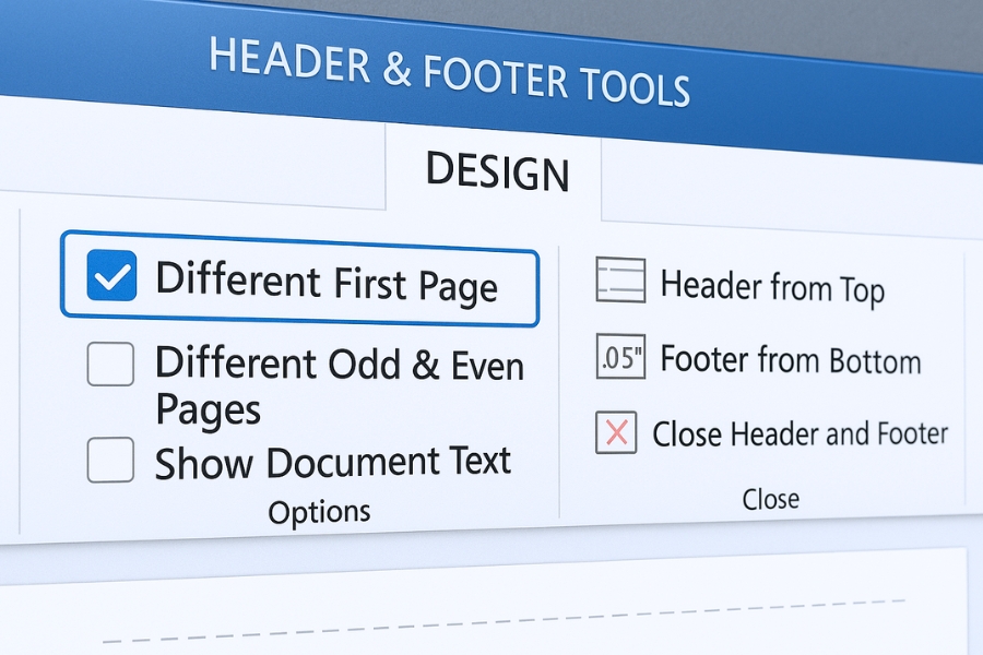 Cách thực hiện Header/Footer trang đầu khác trong Word 2016 – thao tác nhỏ tạo sự chuyên nghiệp lớn! 2 Cách thực hiện HeaderFooter trang đầu khác trong Word 2016