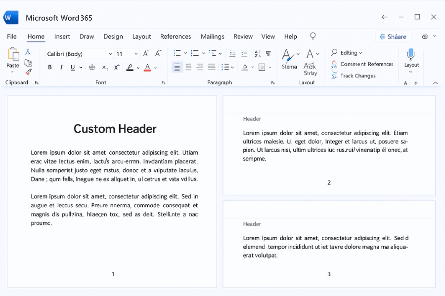Cách thực hiện Header/Footer trang đầu khác trong Word 365 – nhìn đơn giản nhưng không biết là dễ làm sai! 15 Cách thực hiện HeaderFooter trang đầu khác trong Word 365